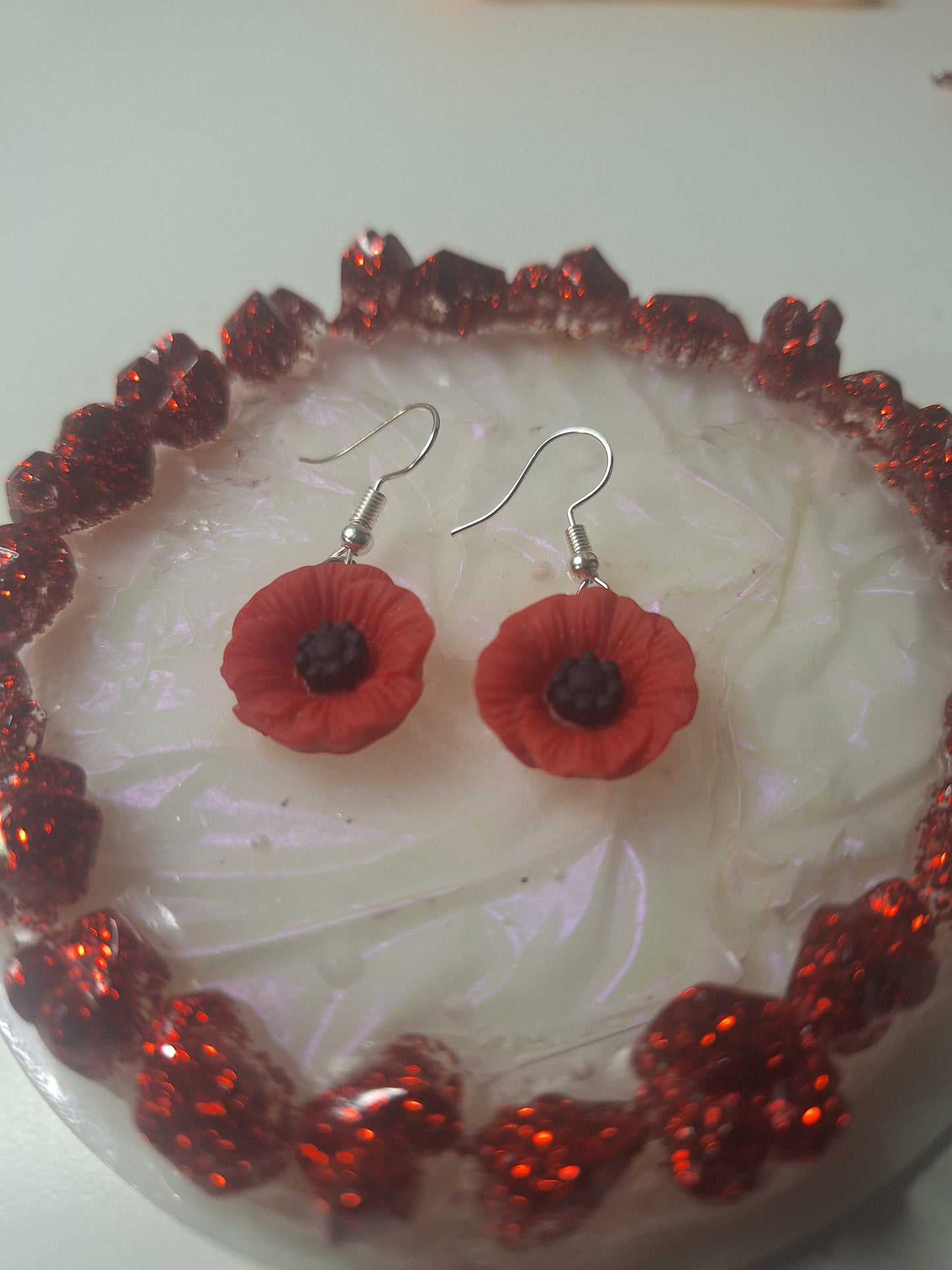 Boucles d'oreilles coquelicot