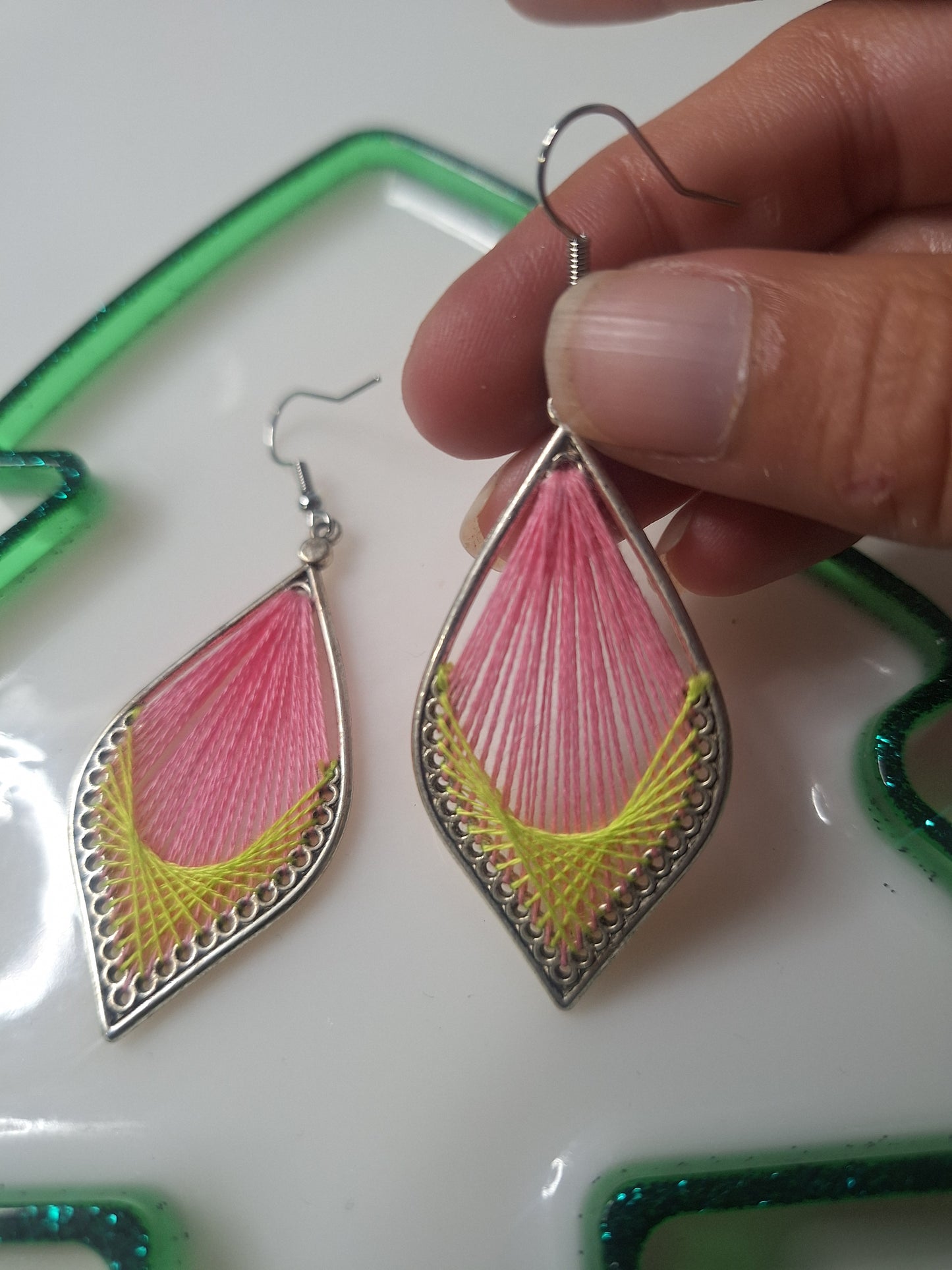 Boucles d'oreilles tissée