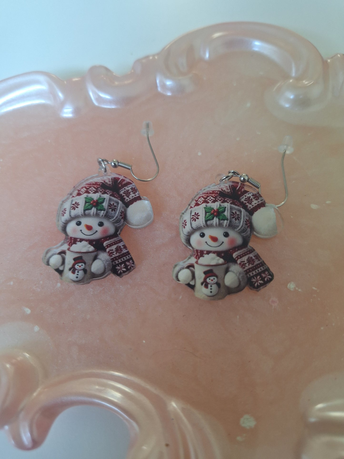 Boucles d'oreilles bonhomme de neige