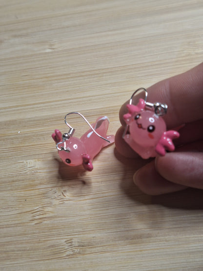 Boucles d'oreilles axolotl