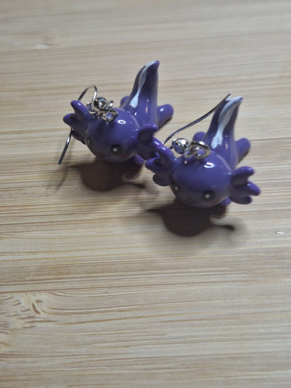 Boucles d'oreilles axolotl