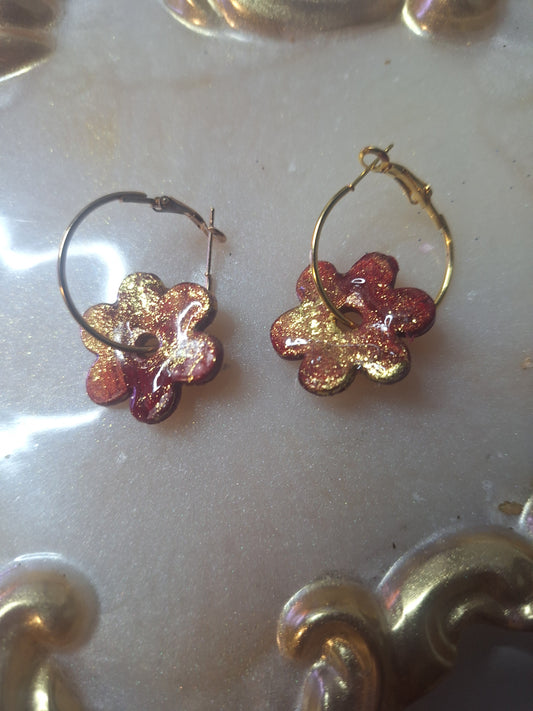 Boucles d'oreilles pampille ambre