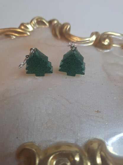 Boucles d'oreilles sapin de Noël 🎄