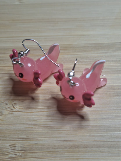 Boucles d'oreilles axolotl