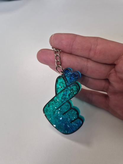 Porte cle main coeur