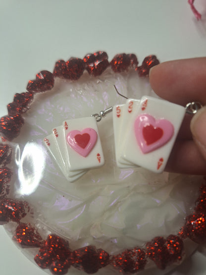 Boucles d'oreilles carte à jouer