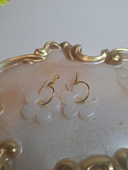 Boucles d'oreilles pampille marguerite