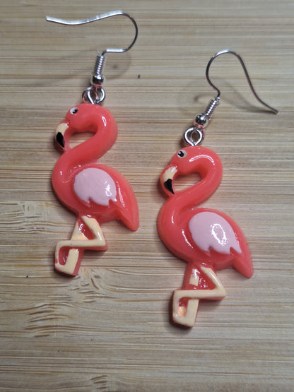 Boucles d'oreilles flamant rose