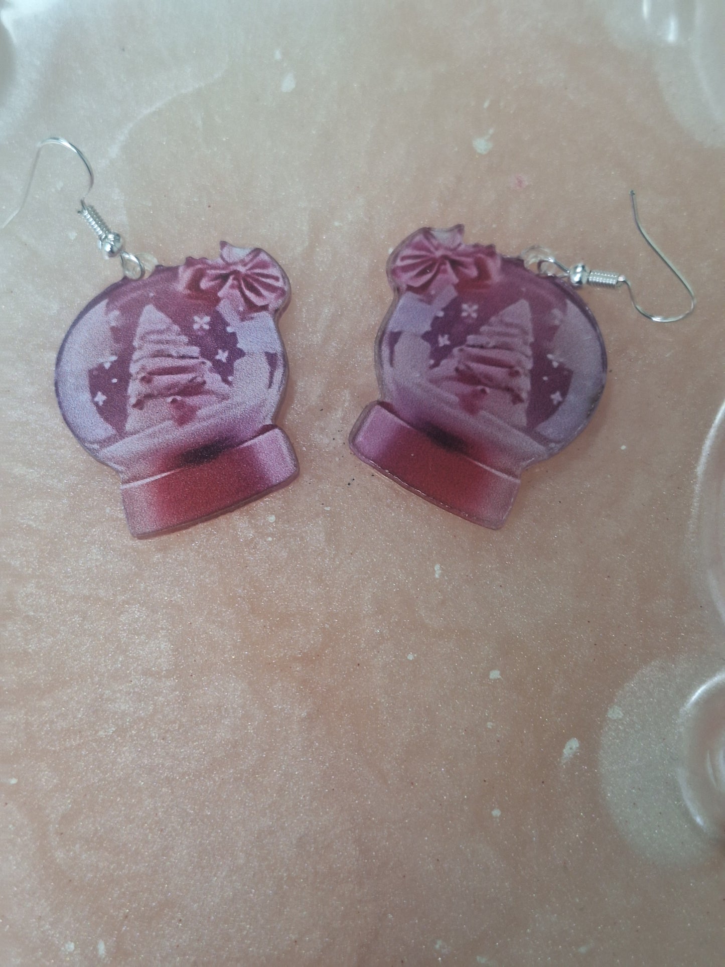 Boucles d'oreilles boule a neige