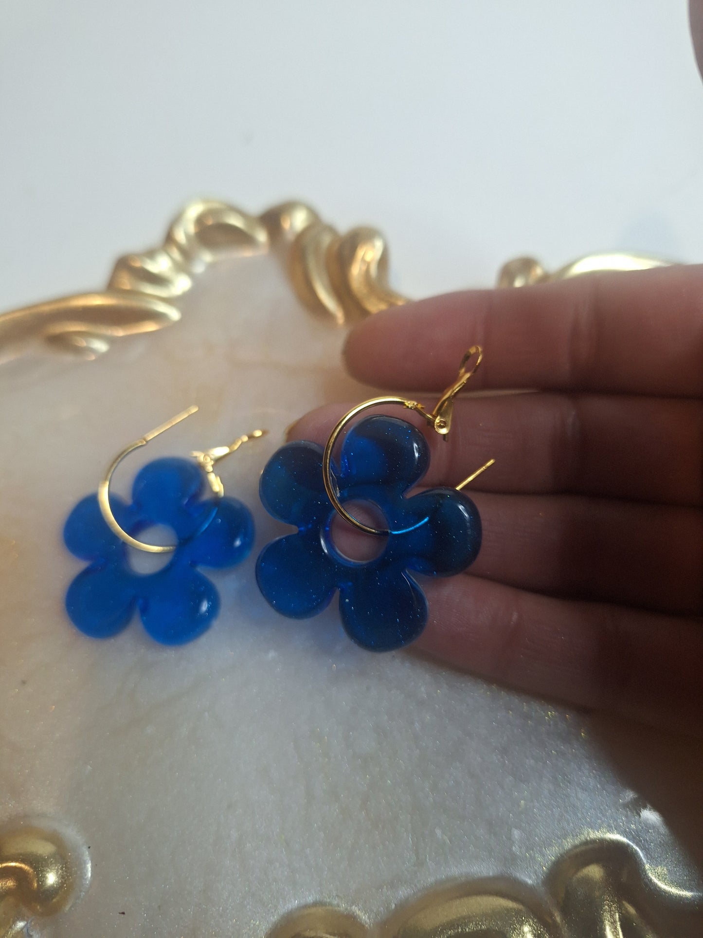 Boucles d'oreilles pampille marguerite