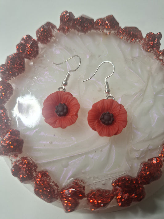 Boucles d'oreilles coquelicot