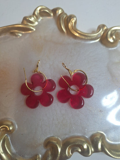Boucles d'oreilles pampille marguerite