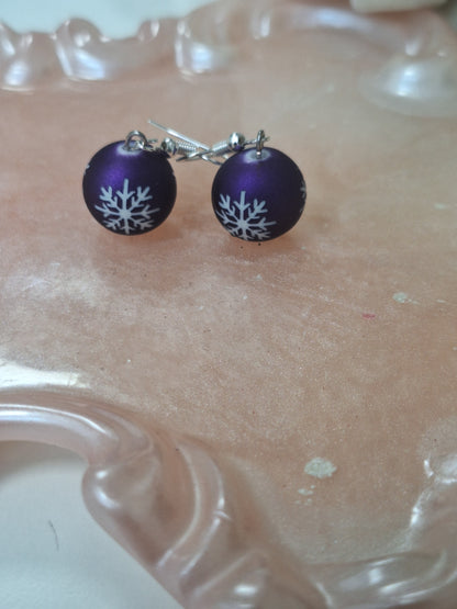 Boucles d'oreilles boule de Noël
