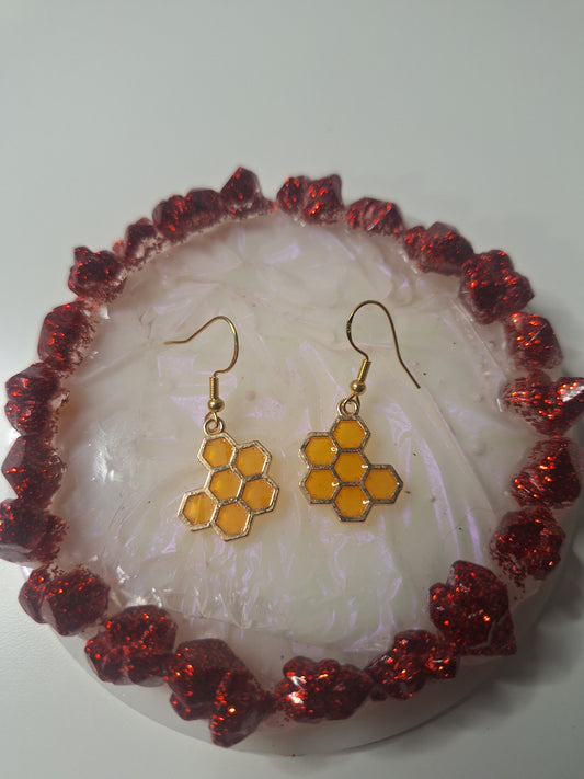 Boucles d'oreilles nid d abeille 🐝