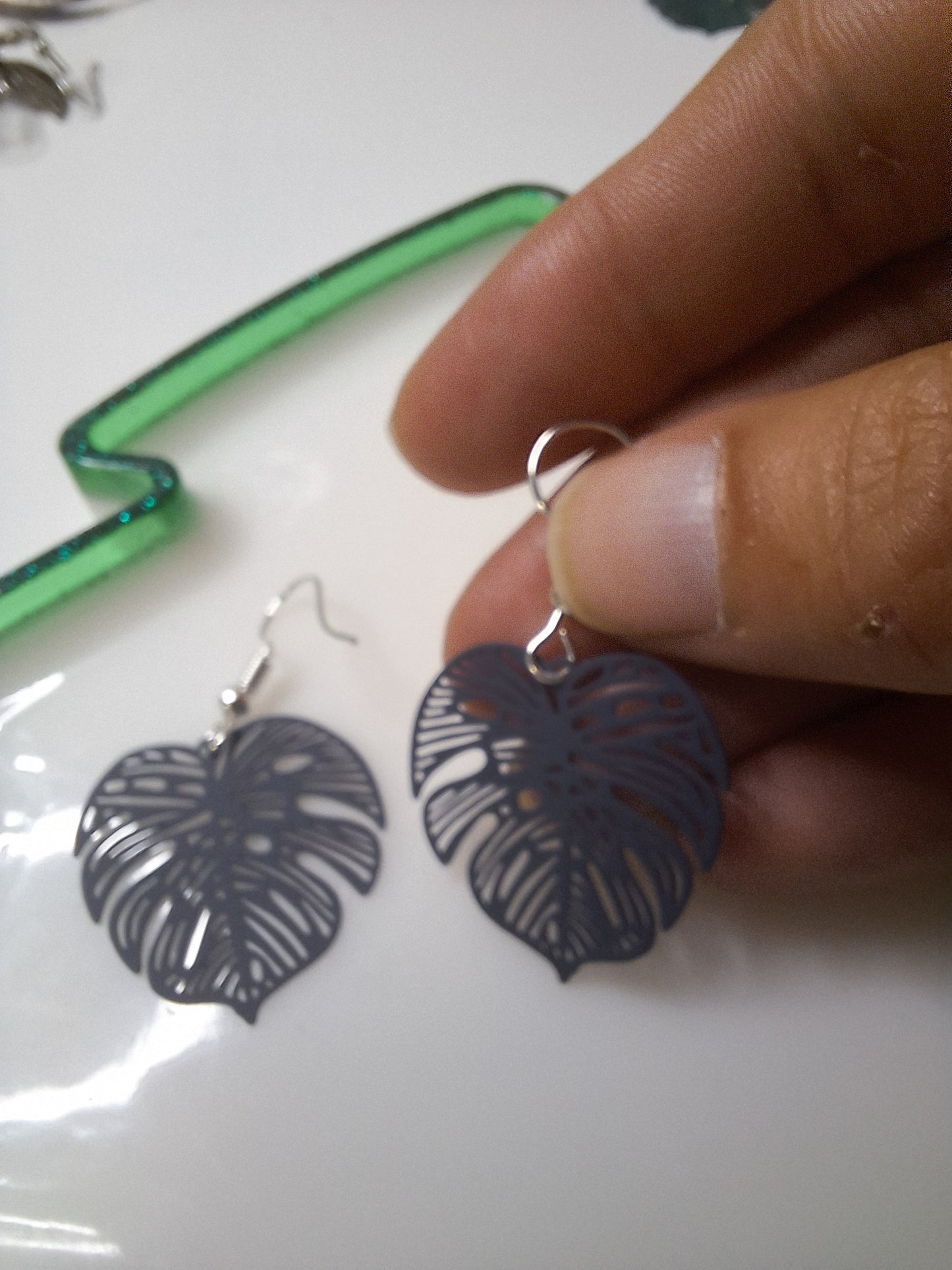 Boucles d'oreilles feuille