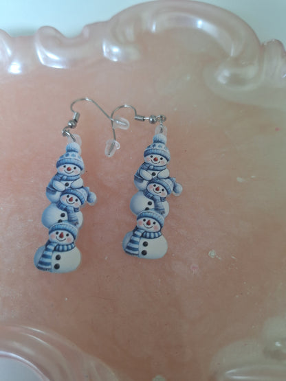 Boucles d'oreilles bonhomme de neige
