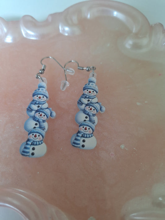 Boucles d'oreilles bonhomme de neige