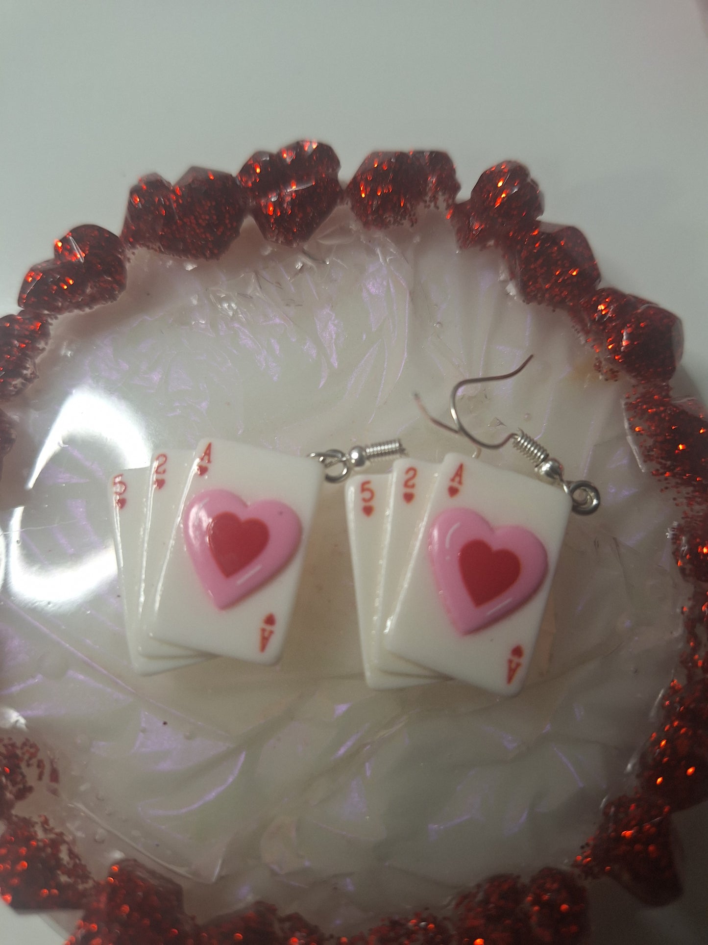Boucles d'oreilles carte à jouer
