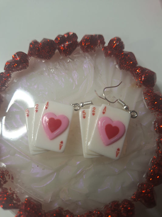 Boucles d'oreilles carte à jouer