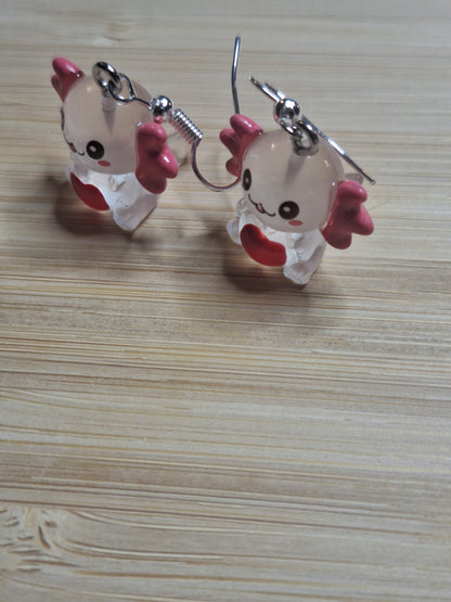 Boucles d'oreilles axolotl