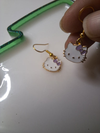 Boucles d'oreilles hello kitty