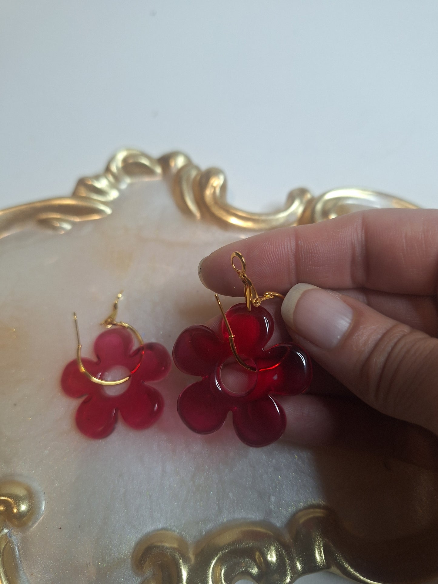 Boucles d'oreilles pampille marguerite