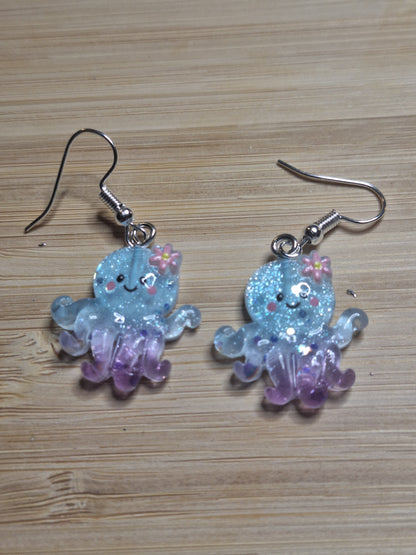 Boucles d'oreilles pieuvre