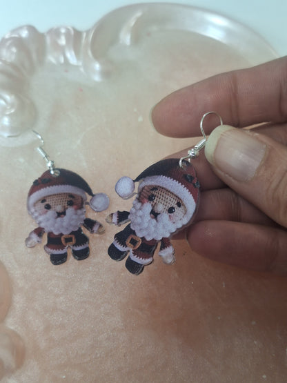 Boucles d'oreilles père noel