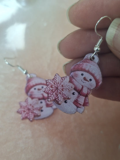 Boucles d'oreilles bonhomme de neige