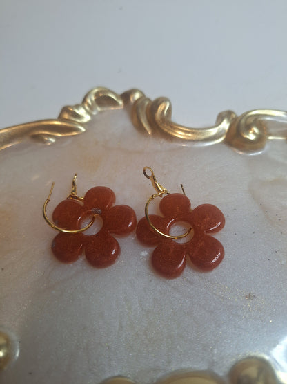 Boucles d'oreilles pampille marguerite