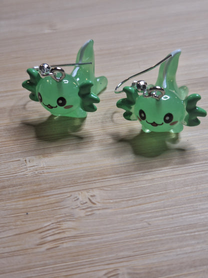 Boucles d'oreilles axolotl