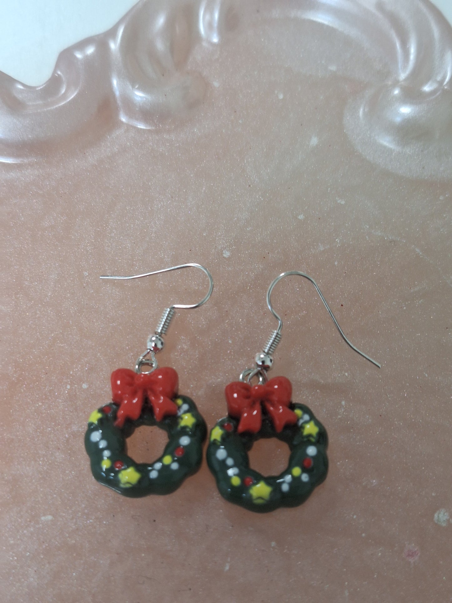 Boucles d'oreilles couronne de Noël