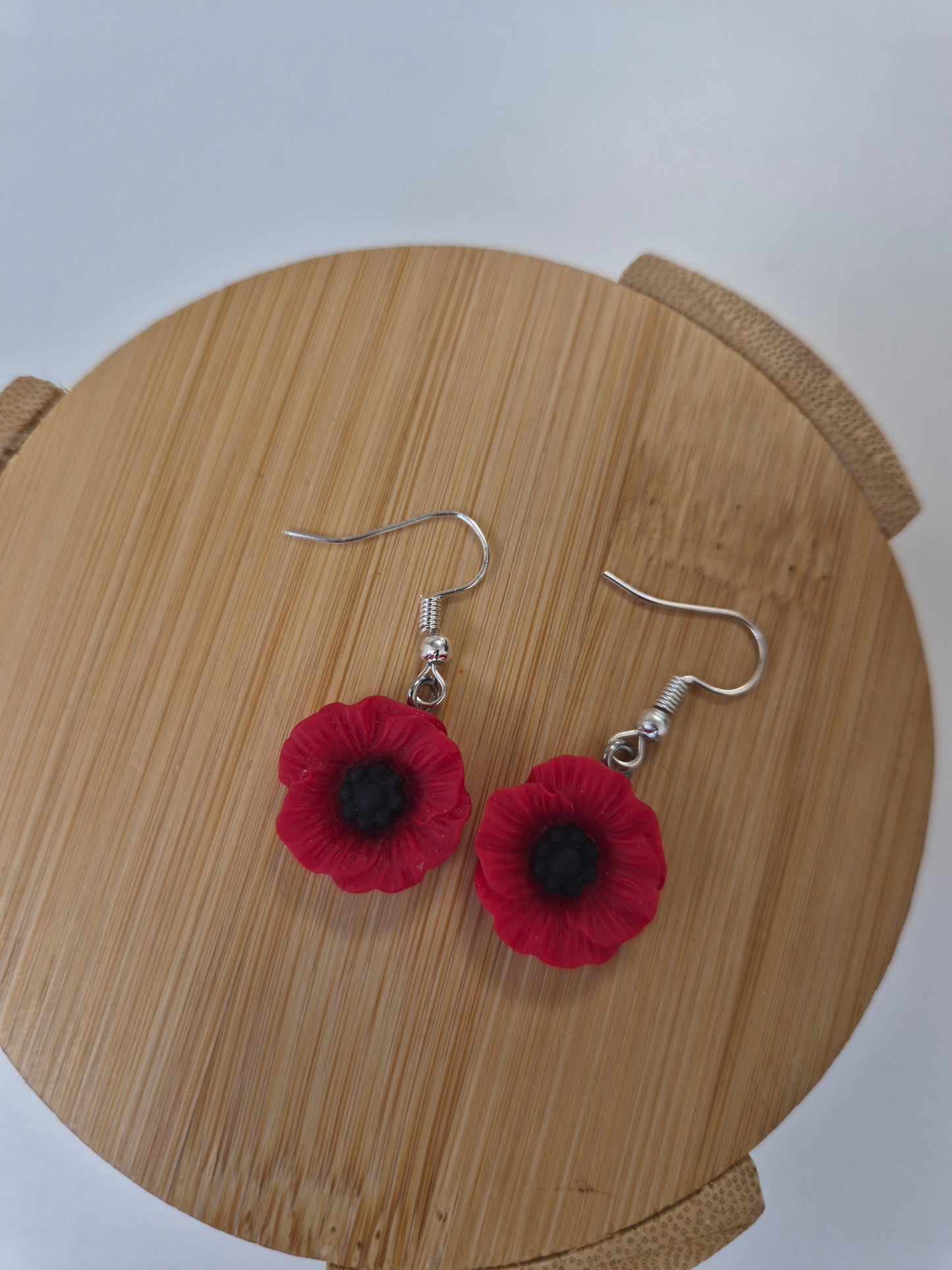 Boucles d'oreilles coquelicot