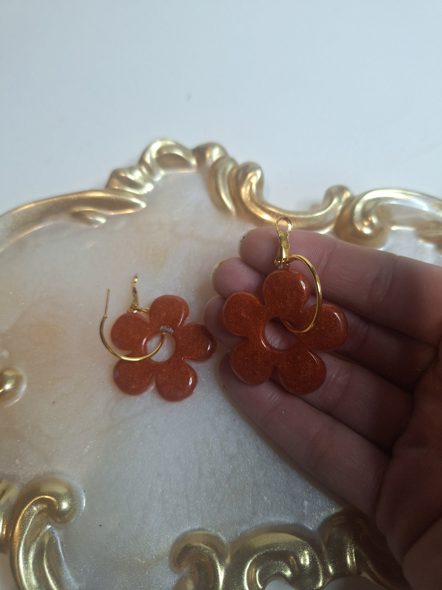 Boucles d'oreilles pampille marguerite