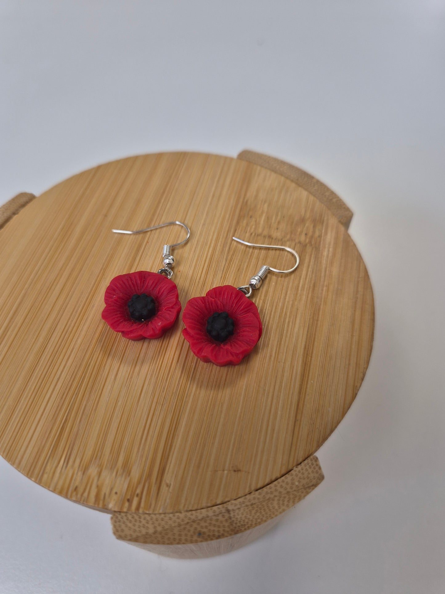 Boucles d'oreilles coquelicot