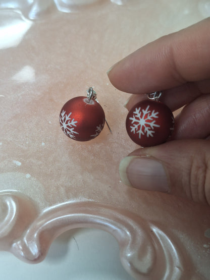 Boucles d'oreilles boule de Noël
