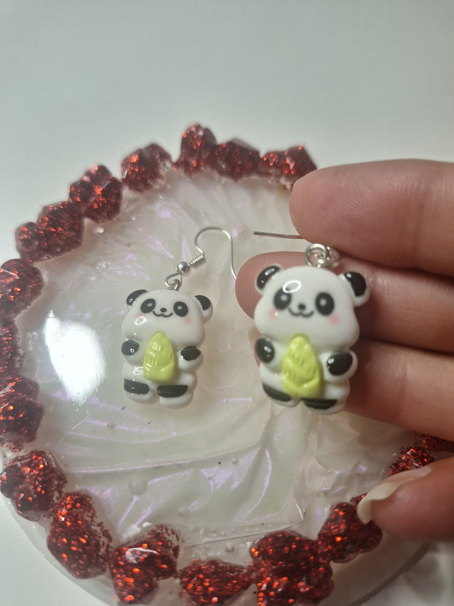 Boucles d'oreilles panda
