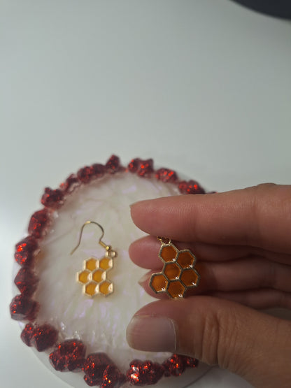 Boucles d'oreilles nid d abeille 🐝