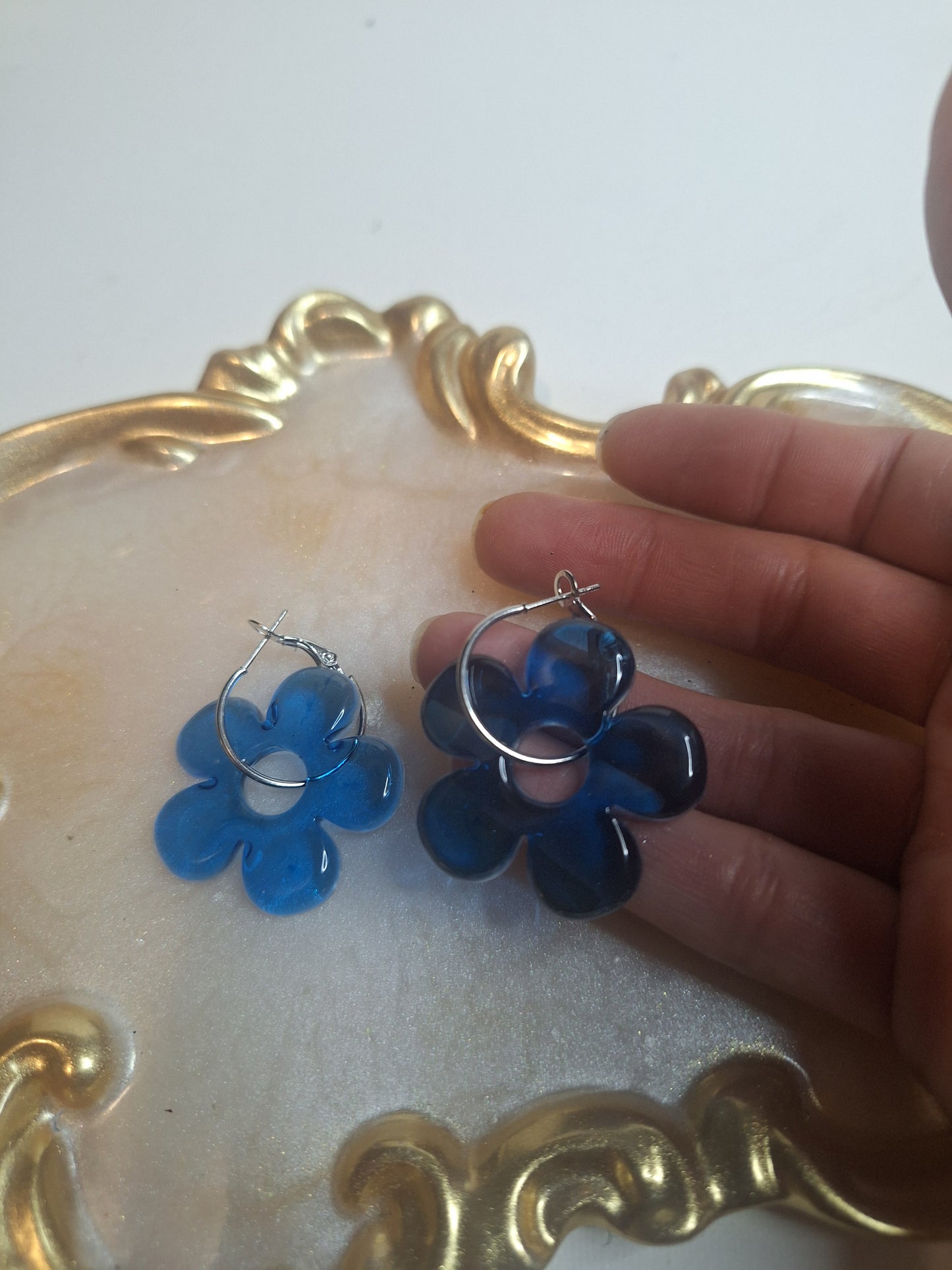 Boucles d'oreilles pampille marguerite