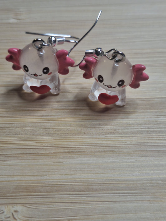 Boucles d'oreilles axolotl