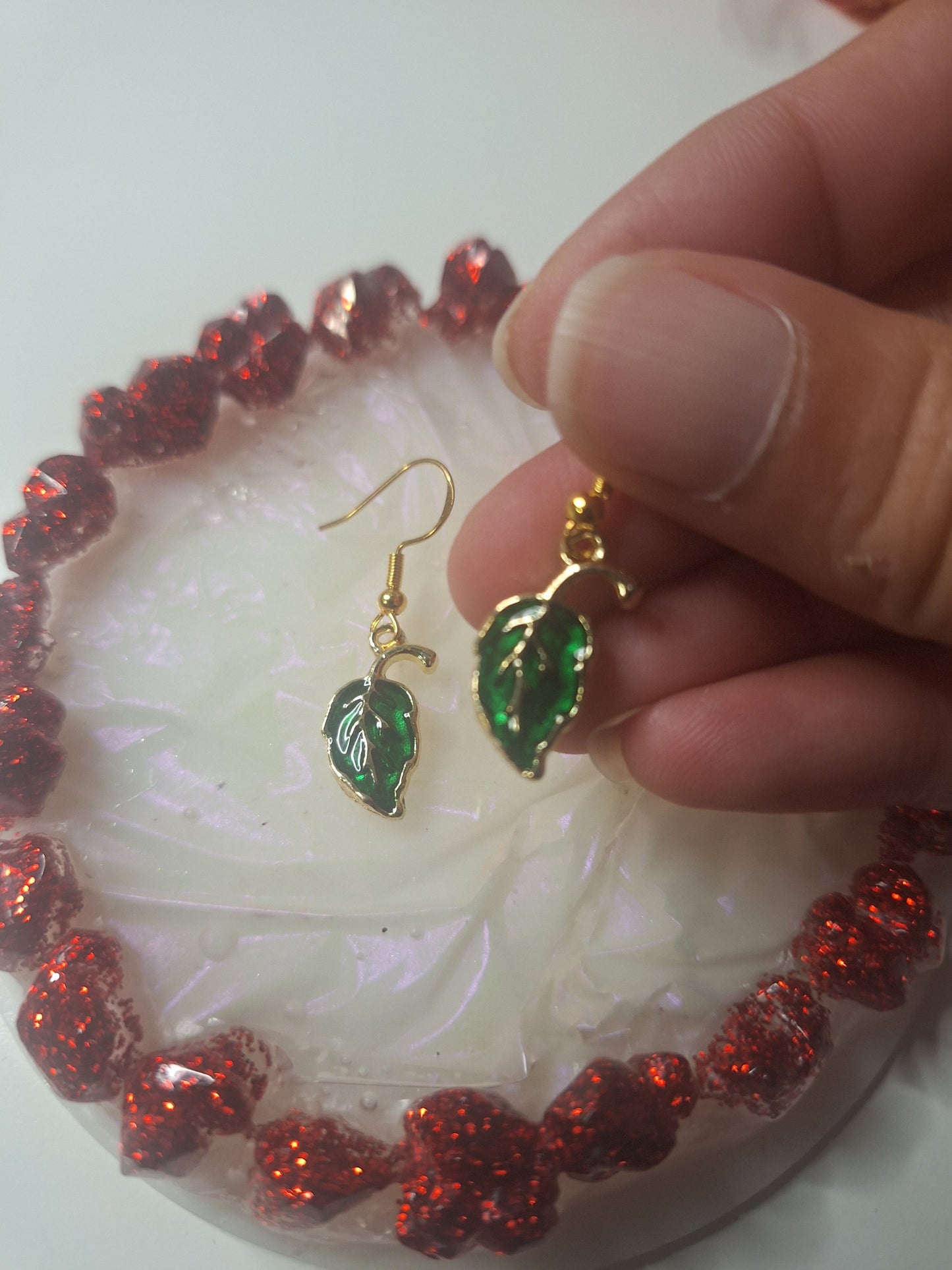 Boucles d'oreilles feuille