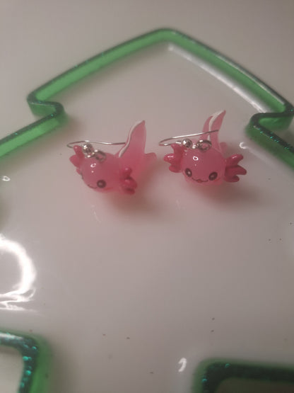 Boucles d'oreilles axolotl