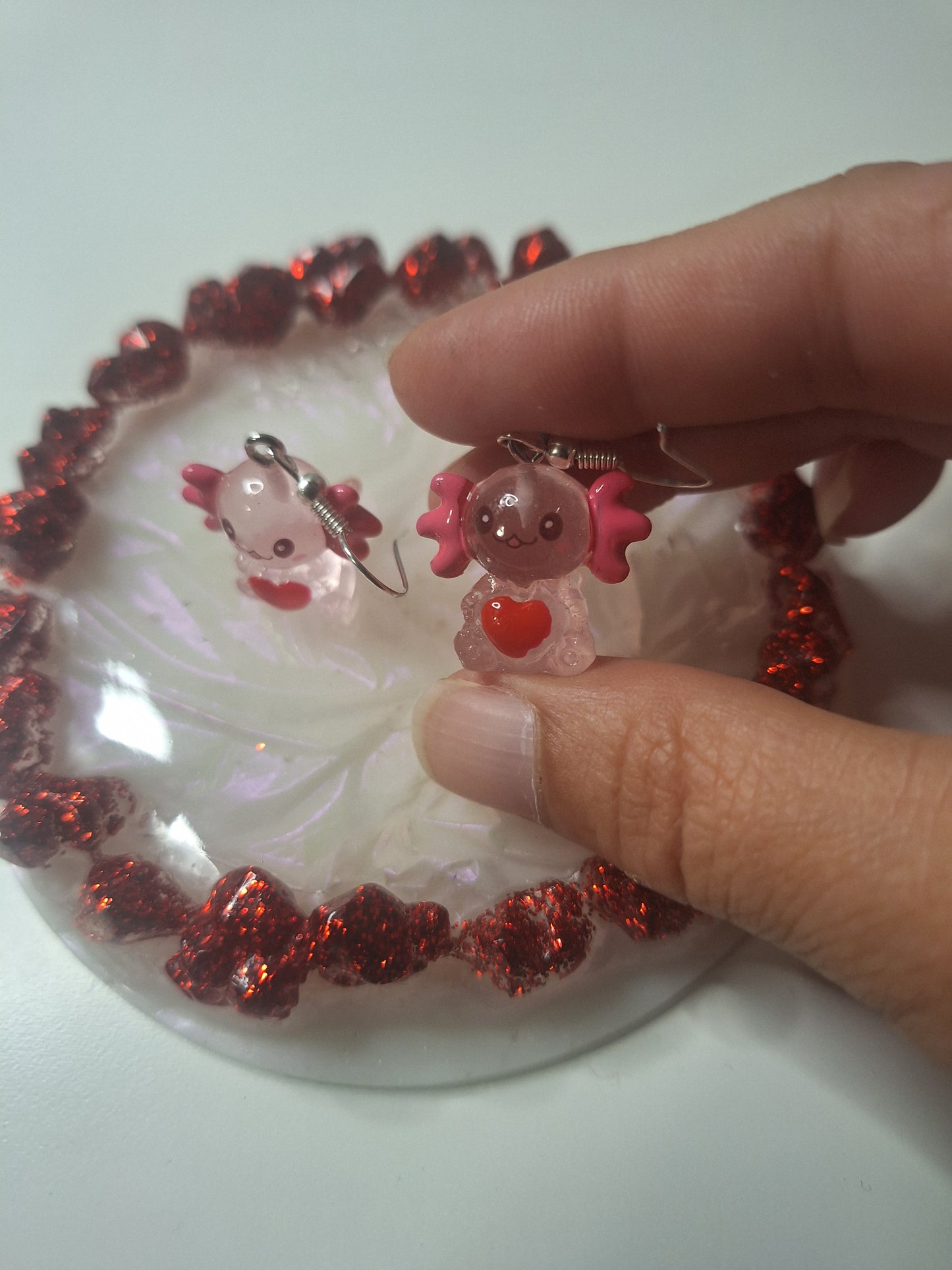 Boucles d'oreilles axolotl