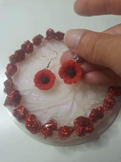 Boucles d'oreilles coquelicot