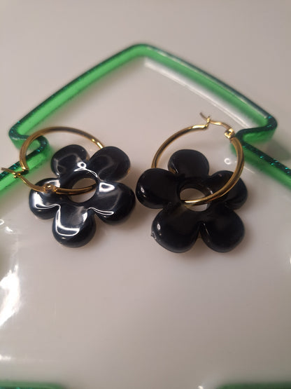 Boucles d'oreilles pampille marguerite