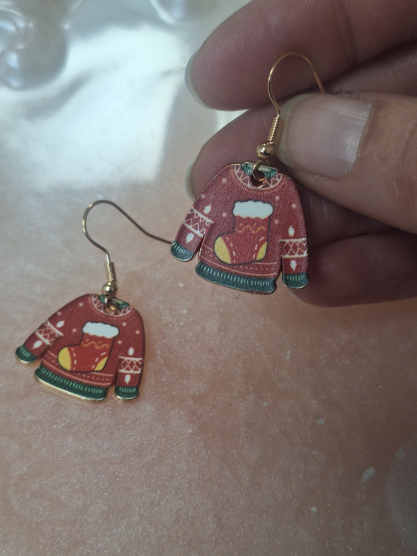 Boucles d'oreilles pull de noel