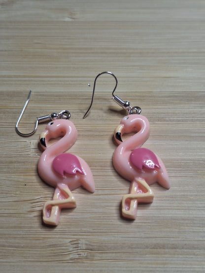 Boucles d'oreilles flamant rose