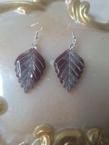 Boucles d'oreilles feuille