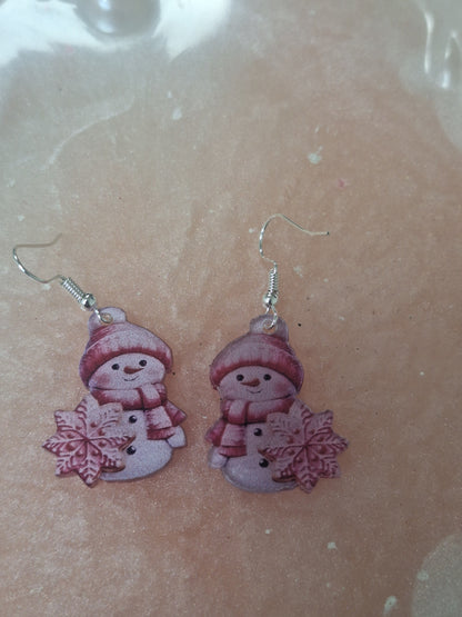 Boucles d'oreilles bonhomme de neige