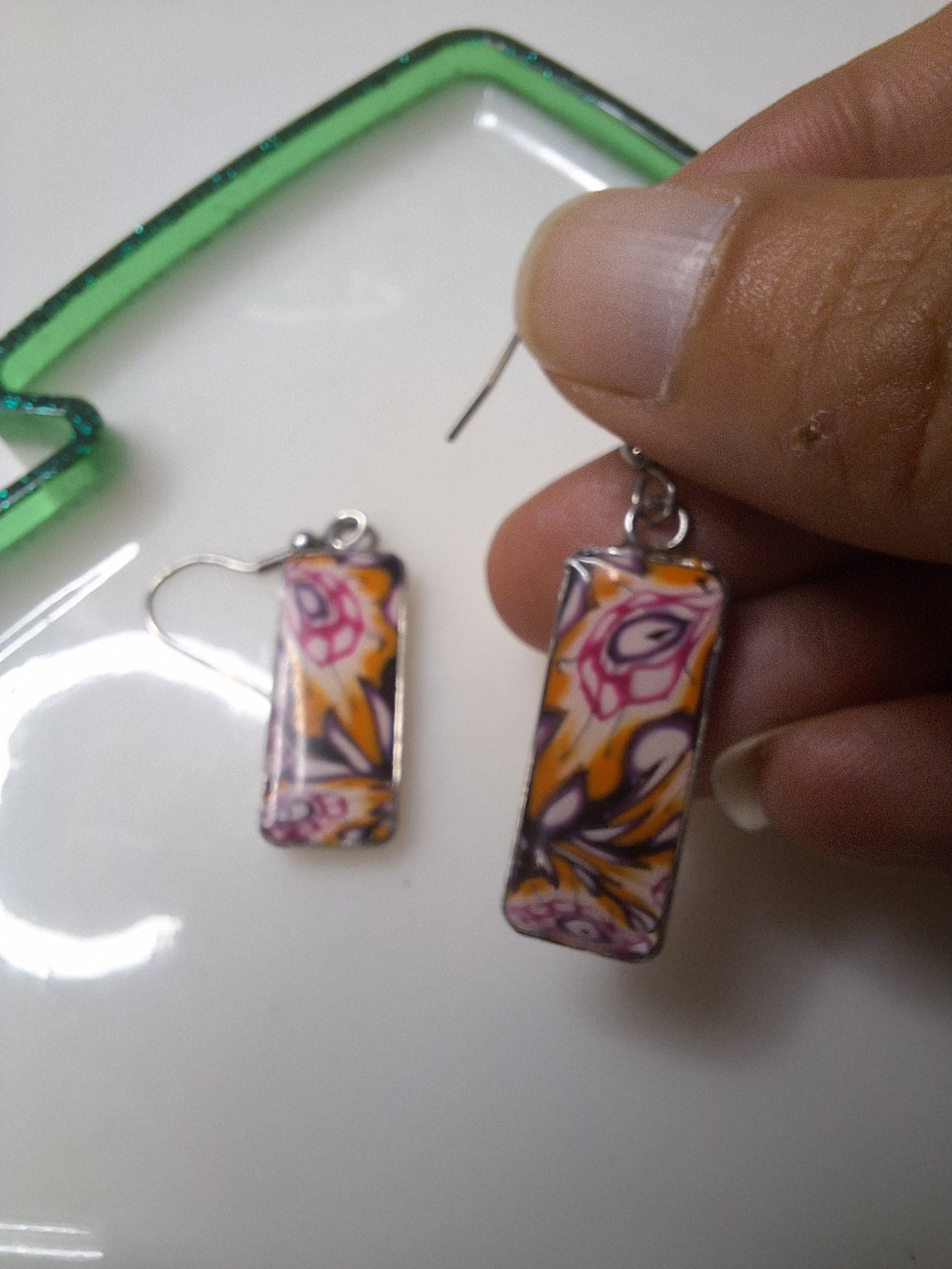 Boucles d'oreilles rectangle